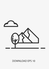 Mountain icon, Vector