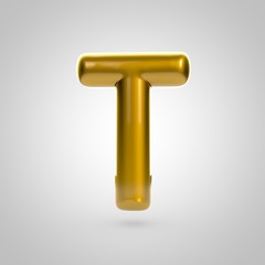 Metallic paint golden letter T uppercase