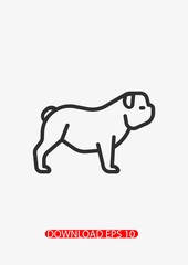 Bulldog icon, Vector