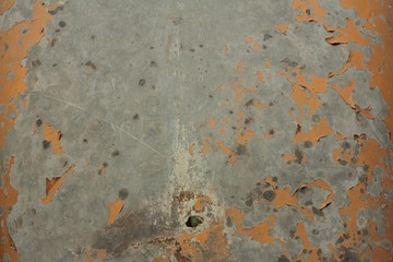 Texture of metal with irradiated paint