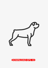 Rottweiler dog icon, Vector