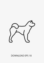 Akitas dog icon, Vector