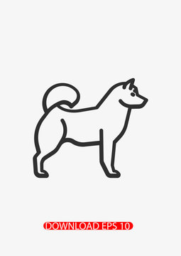 Husky dog icon, Vector
