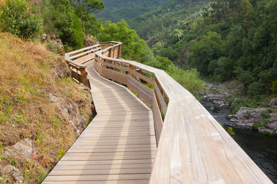 Wooden Paiva walkways in Arouca municipality, Aveiro - Portugal