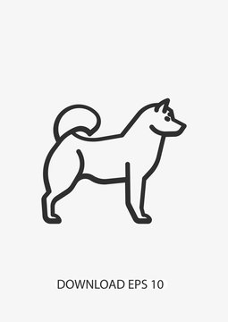 Husky dog icon, Vector