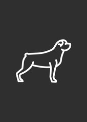 Rottweiler dog icon, Vector