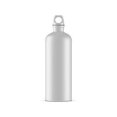 Aluminum water sport Bottle Mockup isolated on white background, 3d rendering