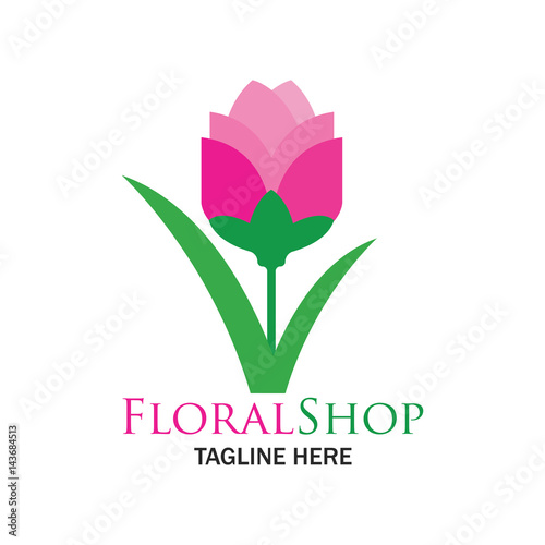 "florist logo with text space for your slogan / tagline, vector