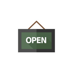 Flat icon - Open sign