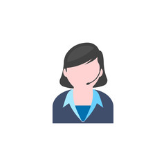 Flat icon - Female receptionist