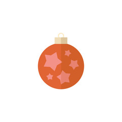 Christmas orb in flat color style. Holiday December season greeting decoration accessories