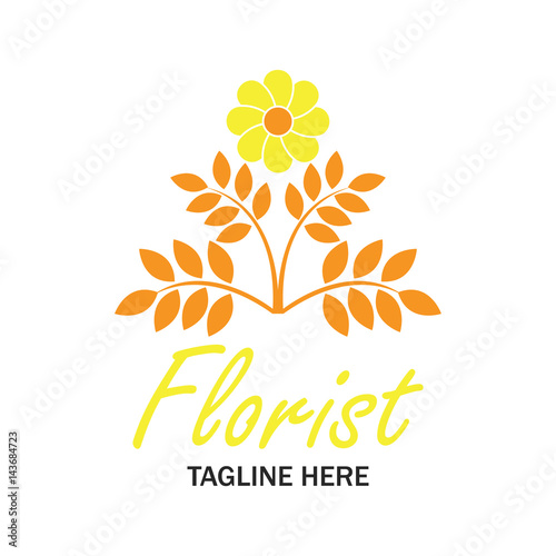 "florist logo with text space for your slogan / tagline, vector illustration" Stock image and