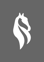 Horse head with long horshair icon, Vector