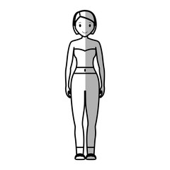 Woman wearing casual clothes cartoon icon over white background. vector illustration