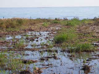 Desembocadura del río seco en El Campello, España