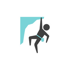 Flat icon - Rock climbing