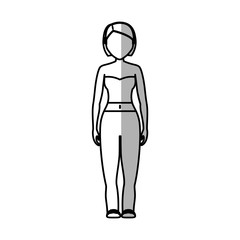 Woman wearing casual clothes cartoon icon over white background. vector illustration