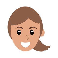 face woman head cartoon vector illustration eps 10