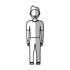 man wearing casual clothes, cartoon icon over white background. vector illustration