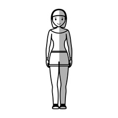 Woman wearing casual clothes cartoon icon over white background. vector illustration