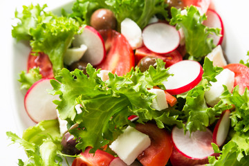 Mozzarella and fresh vegetable salad