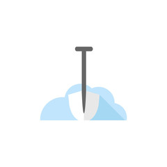 Flat icon - Snow shovel