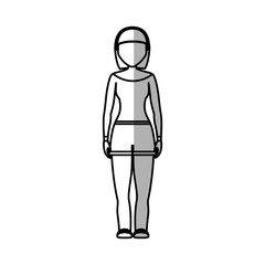 Woman wearing casual clothes cartoon icon over white background. vector illustration