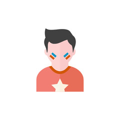 Flat icon - Football fans avatar