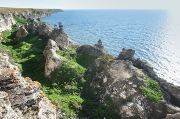 Seashore. Tarhankut, Dzhangul Russian Crimea at summer
