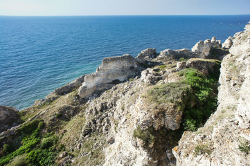 Seashore. Tarhankut, Dzhangul Russian Crimea at summer
