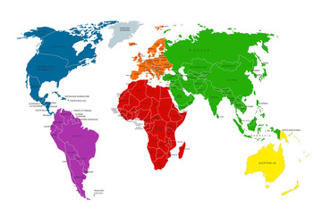 Naklejka premium Political map of the world.