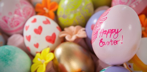 Painted easter eggs with different designs