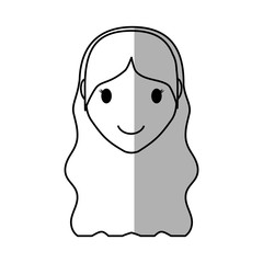 Woman face cartoon icon over white background. vector illustration