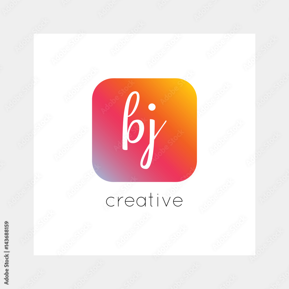 Wall mural bj logo, vector. useful as branding symbol, app icon, alphabet element, clip-art.