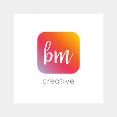 BM logo, vector. Useful as branding symbol, app icon, alphabet element, clip-art.