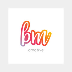 BM logo, vector. Useful as branding symbol, app icon, alphabet element, clip-art.