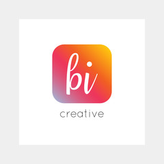 BI logo, vector. Useful as branding symbol, app icon, alphabet element, clip-art.