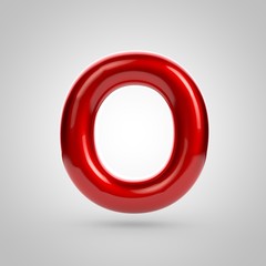 Metallic paint red letter O uppercase