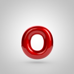 Metallic paint red letter O lowercase