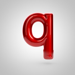 Metallic paint red letter Q lowercase