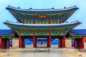 Gyeongbok or Gyeongbokgung palace in Seoul City, Seoul, South Korea.