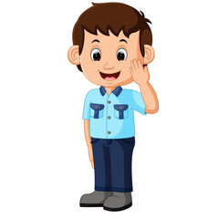 Cute boy cartoon posing