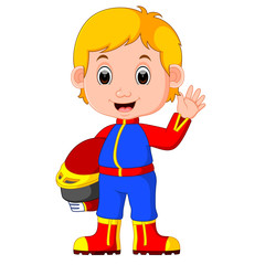 funny racer man cartoon