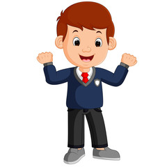 Cute boy cartoon posing