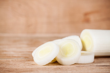 Ripe fresh leek isolated