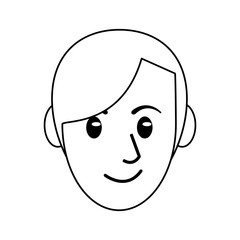 face male avatar smile outline vector illustration eps 10