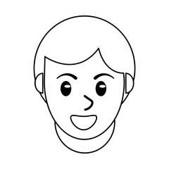 face male avatar smile outline vector illustration eps 10