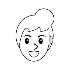 face female avatar outline vector illustration eps 10