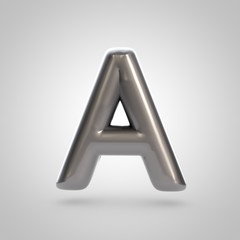 Metallic paint silver letter A uppercase