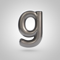 Metallic paint silver letter G lowercase